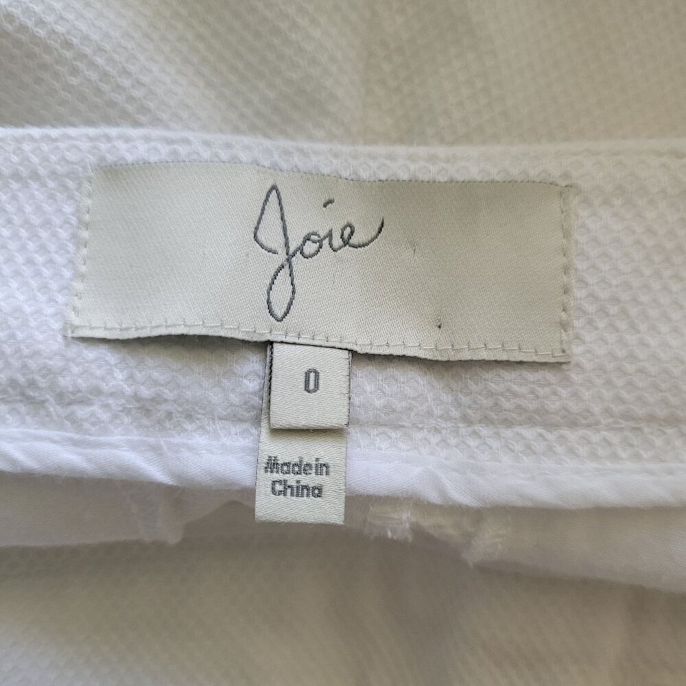 Joie Textured Low Rise Shorts Womens Size 0 White Cotton Blend 3" Inseam Pockets - Picture 3 of 8